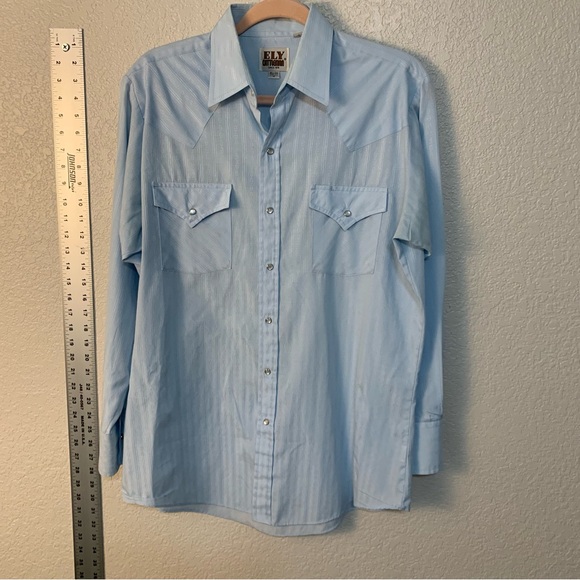 Ely Cattleman Light Blue Western Shirt for Men - Picture 1 of 9